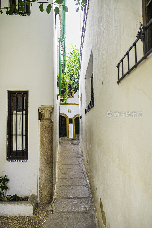 Calleja del Pañuelo在科尔多瓦，老城迷人的小巷之一(安达卢西亚，西班牙)